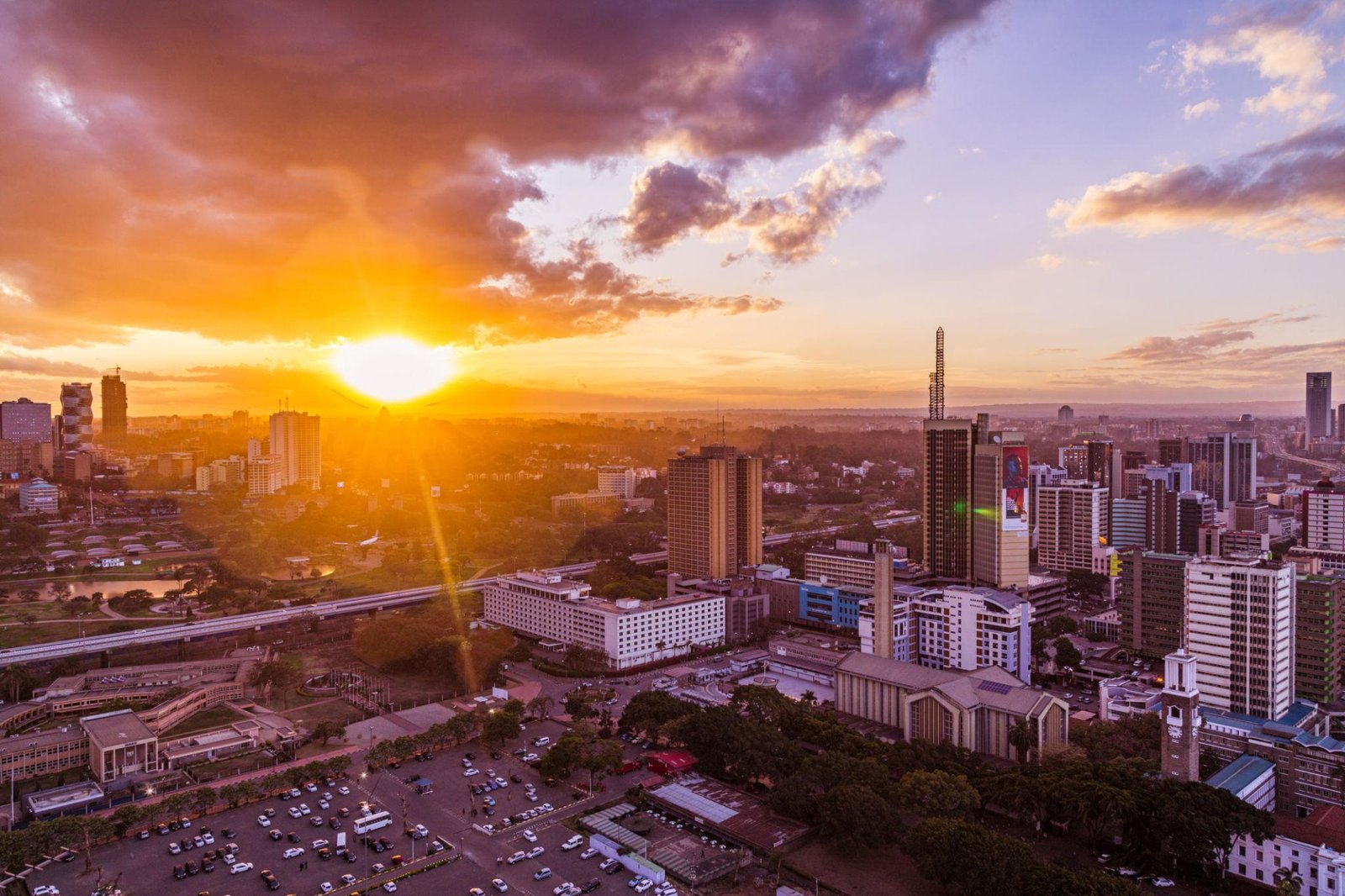 Nairobi skyline Kenya with modern buildings and city view